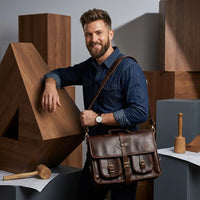 MESSENGER BAG DOUBLE POCKET 10X17 BROWN (1)