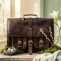 MESSENGER BAG DOUBLE POCKET- 10×17 BROWN