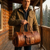 DUFFLE BAG ROUND 21 INCH BROWN