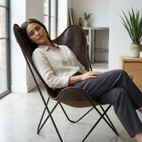 MAD LEATHER Saddlewing Folding Butterfly Chair