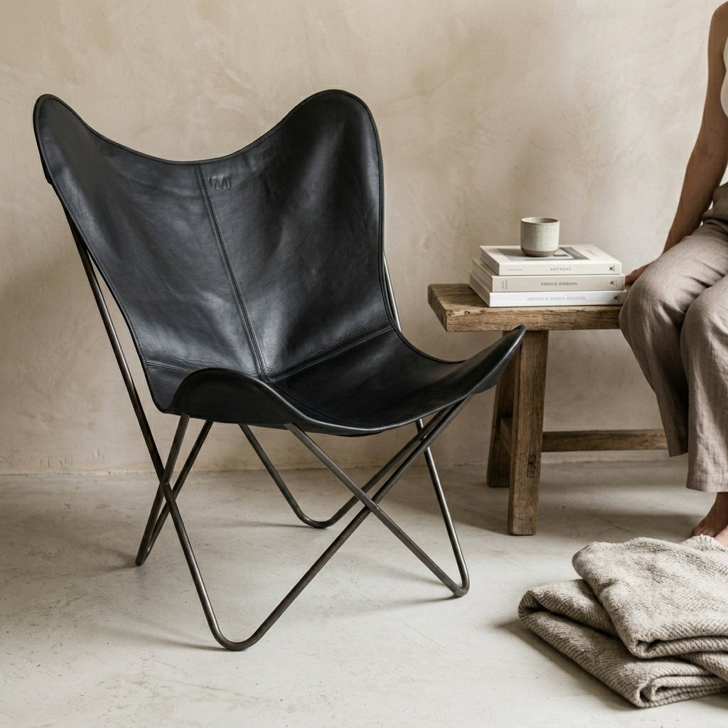 MAD LEATHER Saddlewing Folding Butterfly Chair