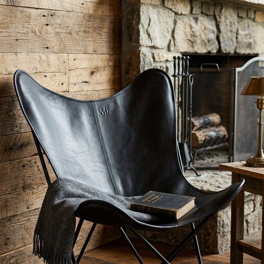 MAD LEATHER Saddlewing Folding Butterfly Chair
