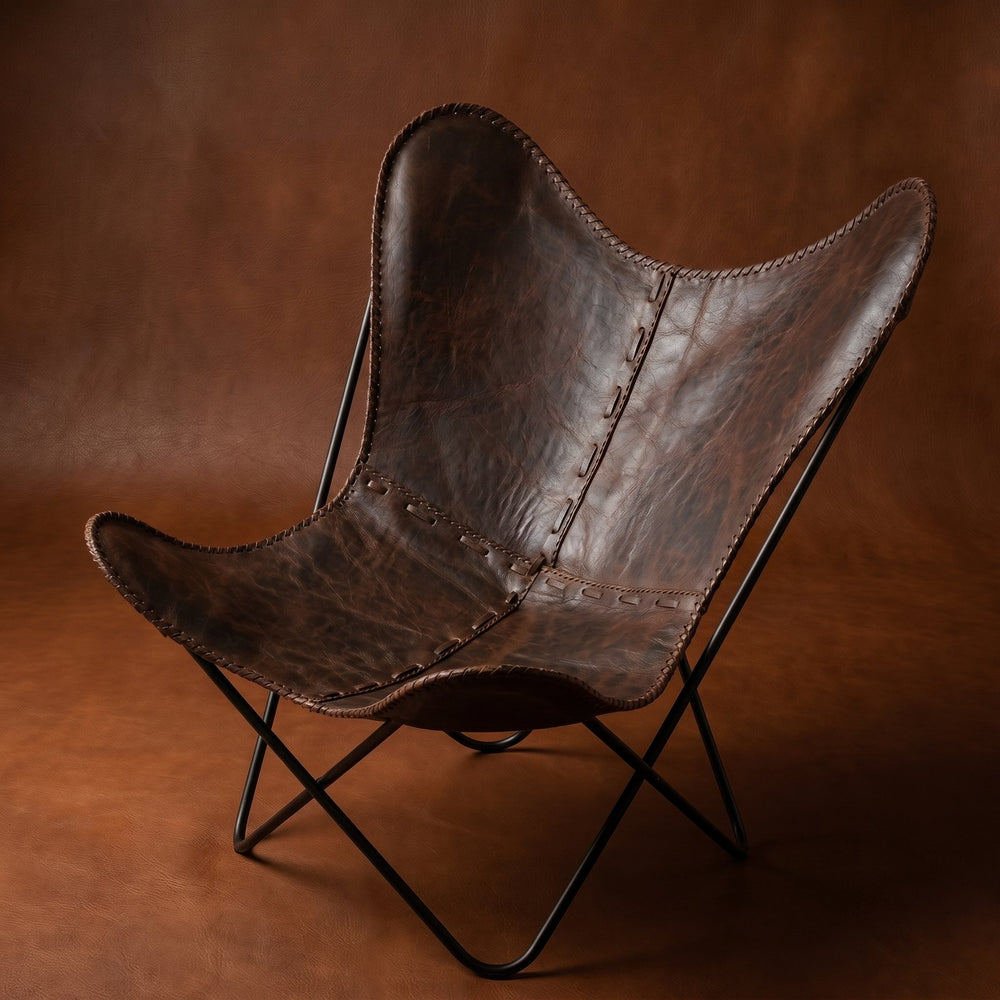 MAD LEATHER Saddlewing Folding Butterfly Chair