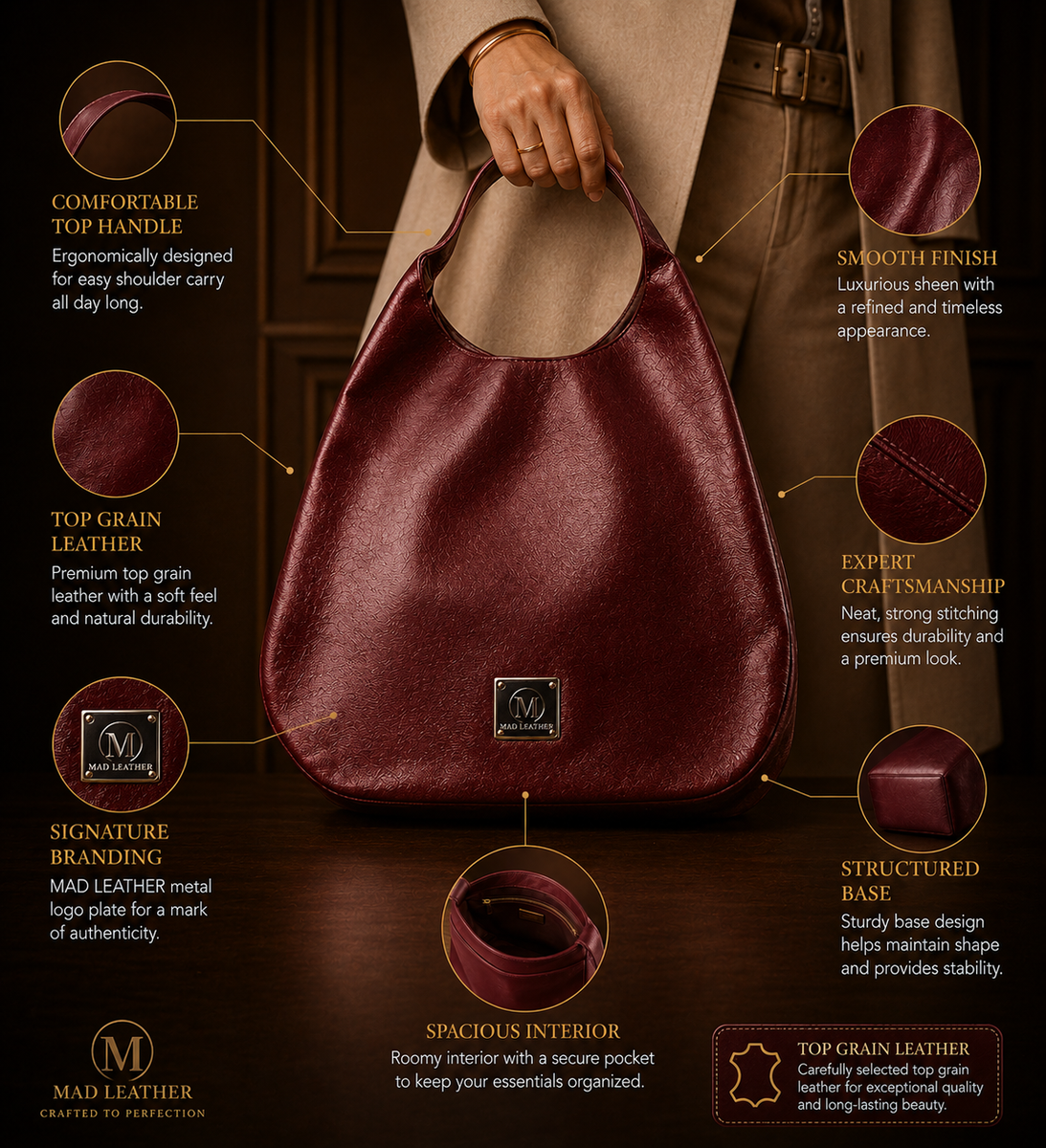 MAD LEATHER Aurelia Hobo