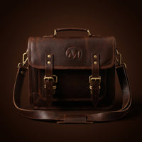 MAD LEATHER Atlas Crossbody Messenger Full Grain Leather messenger bag product view, 9 × 11 in