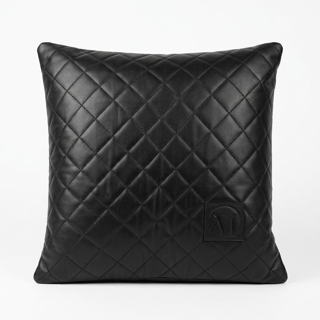 MAD LEATHER Noir Quilt Cushion Cover