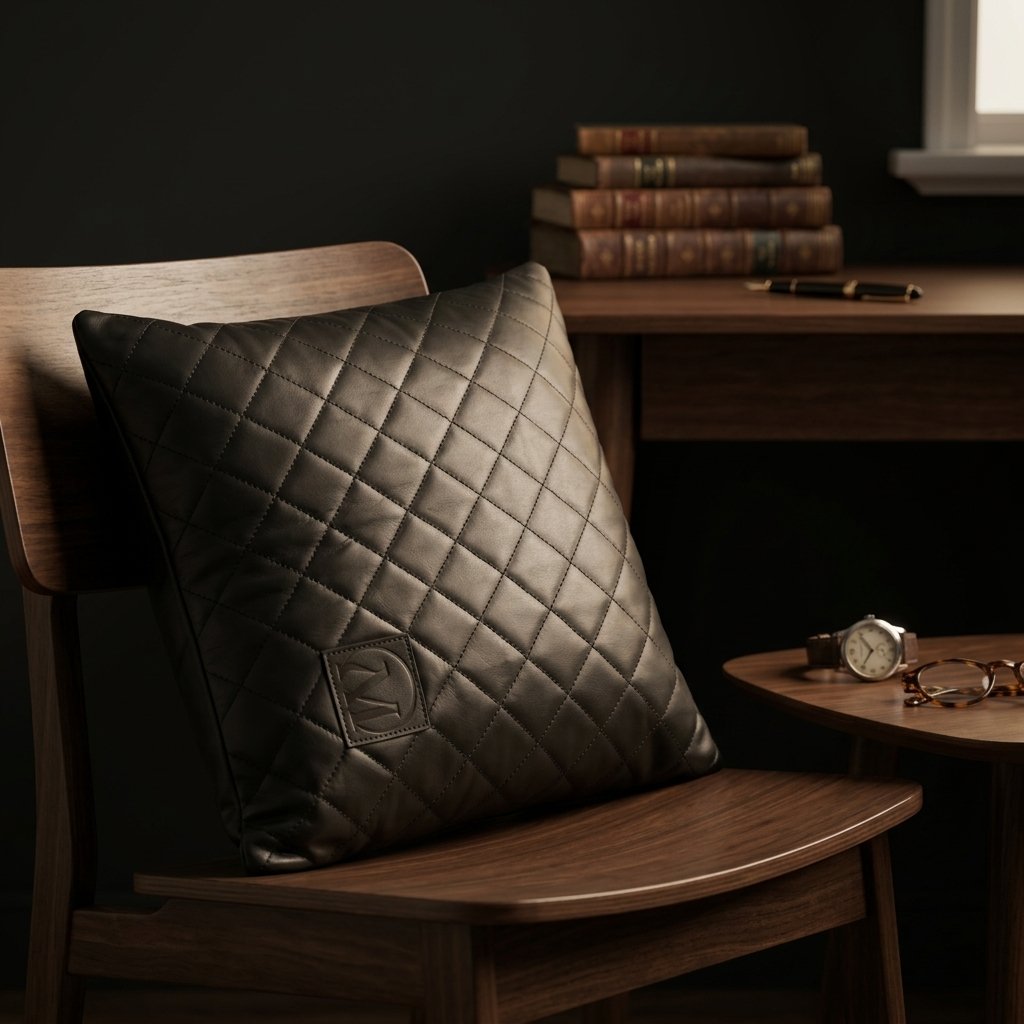 MAD LEATHER Noir Quilt Cushion Cover