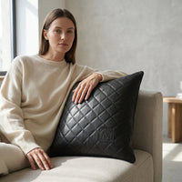 MAD LEATHER Noir Quilt Cushion Cover
